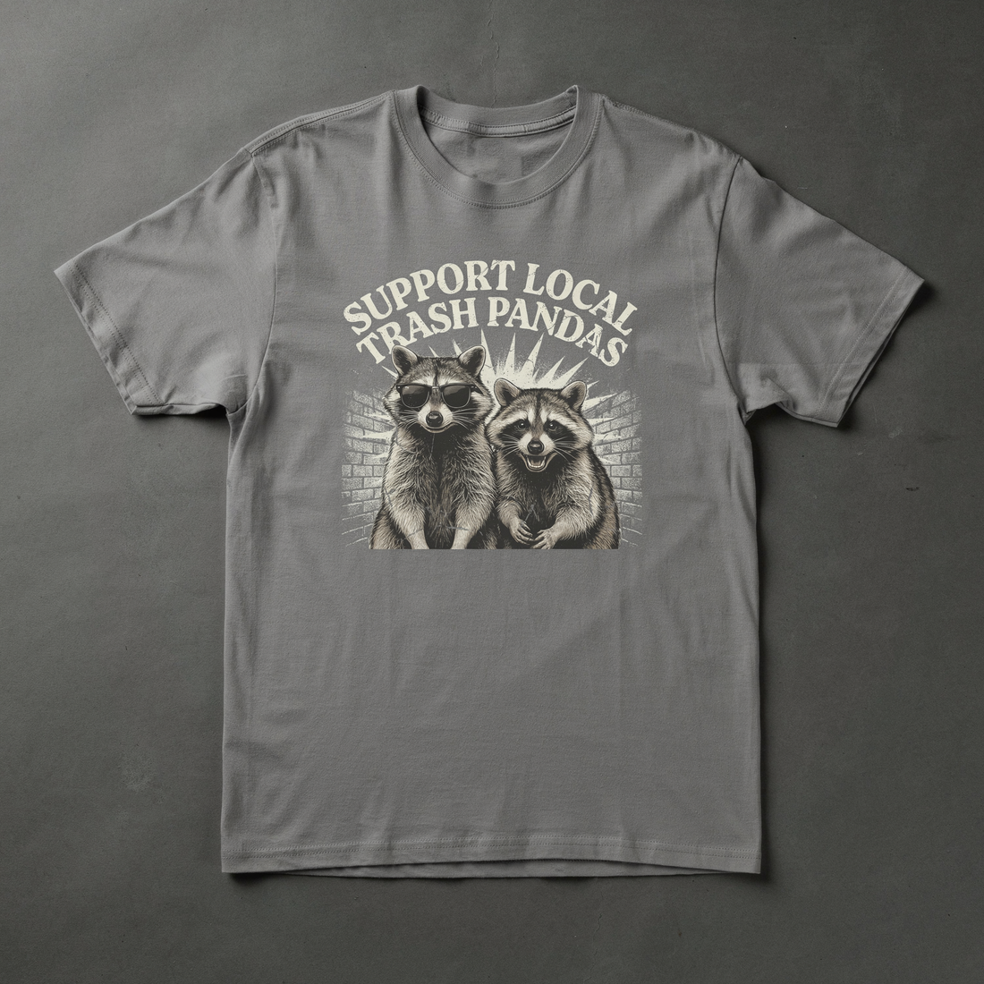 Support Local Trash Pandas Tee shirt mockup by SEAM + MEME