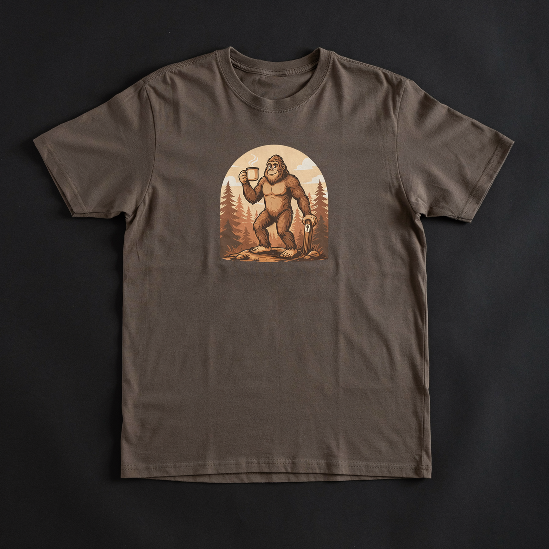 Bigfoot Coffee Break Tee shirt mockup by SEAM + MEME