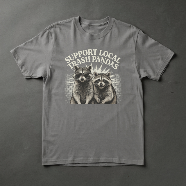 Support Local Trash Pandas Tee shirt mockup by SEAM + MEME