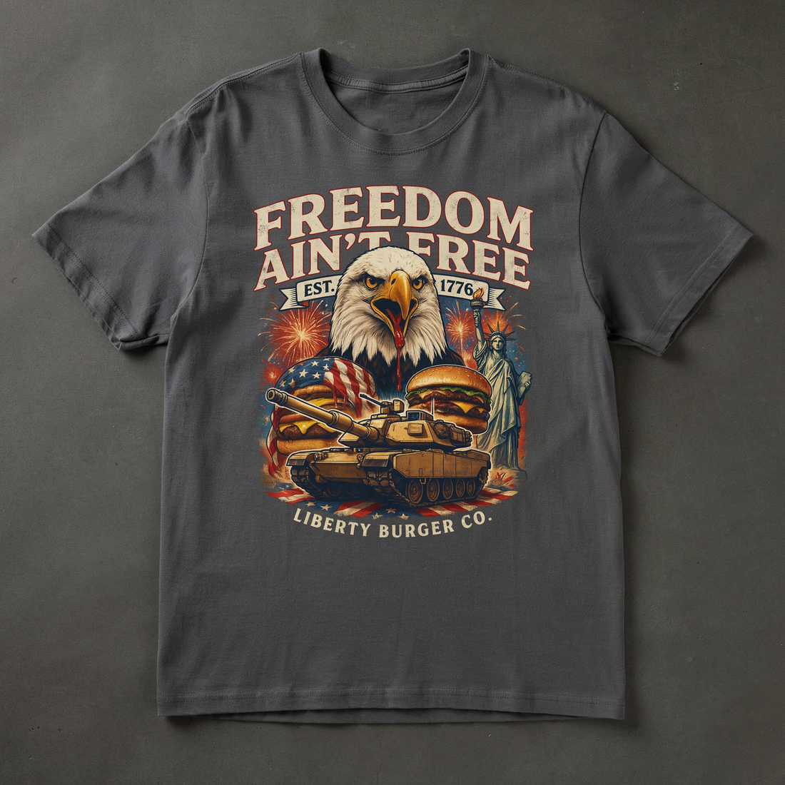 Freedom Ain't Free Tee shirt mockup by SEAM + MEME