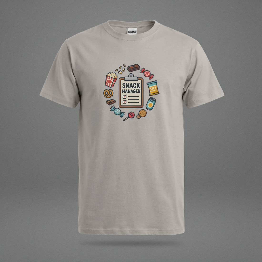No Thoughts Just Snacks Graphic Tee - Sand unisex graphic tee