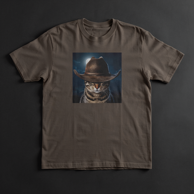 Cowboy Cat Tee shirt mockup by SEAM + MEME