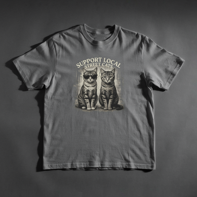 Support Local Street Cats Tee shirt mockup by SEAM + MEME